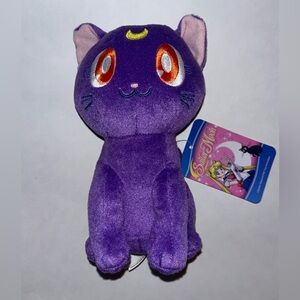 Sailor Moon Clever Idiots Luna Purple Cat 8'' Plush NWT